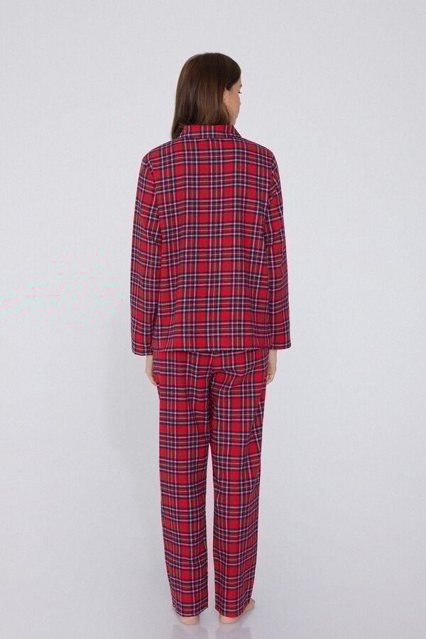 Tezenis Pijama Largo Abierto Franela Escocesa