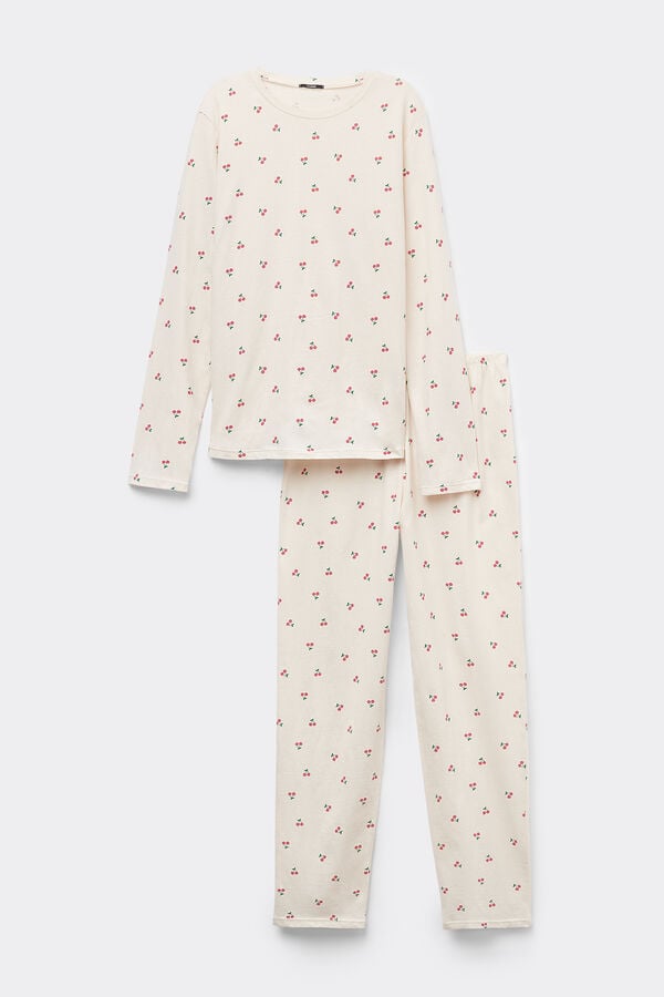 Tezenis Pijama Largo Algodón Estampado Cerezas