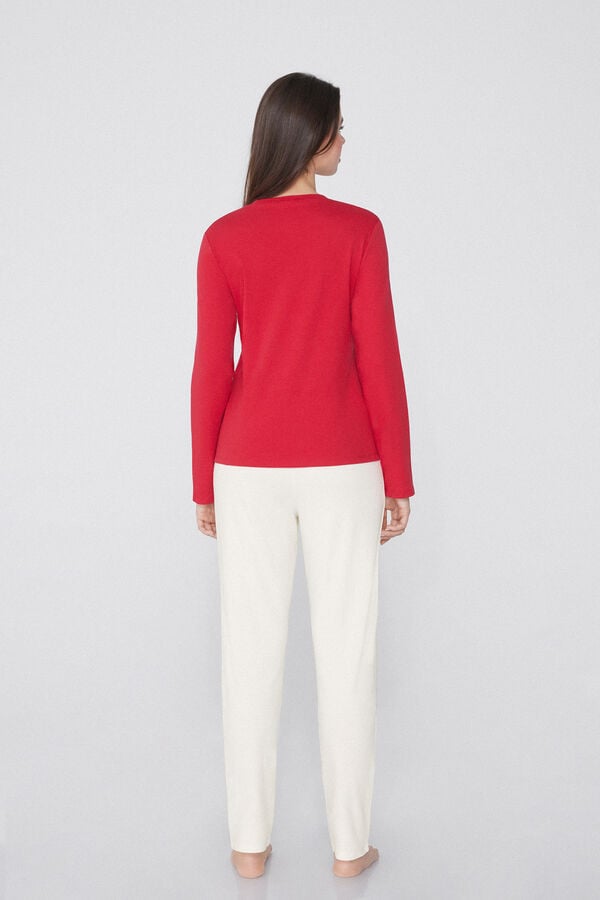 Tezenis Pijama Largo Algodón Grueso Estampado Reno