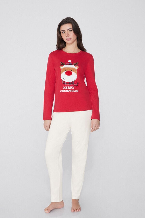 Tezenis Pijama Largo Algodón Grueso Estampado Reno