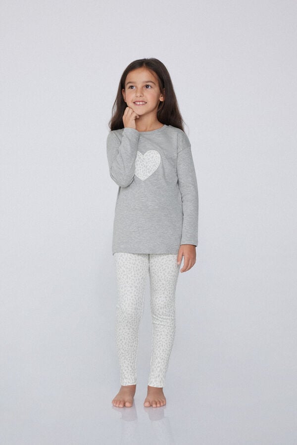 Tezenis Pijama Largo Algodón Grueso Parche Corazón