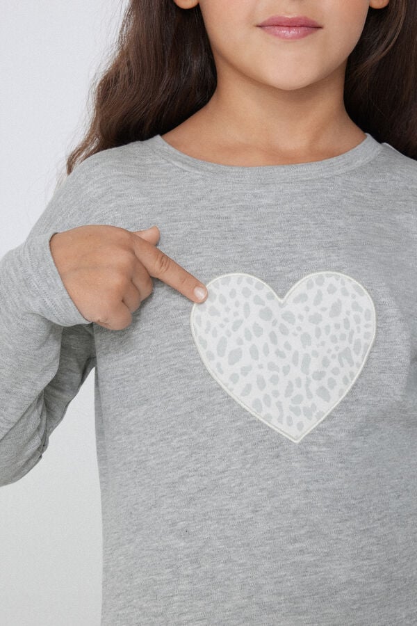 Tezenis Pijama Largo Algodón Grueso Parche Corazón