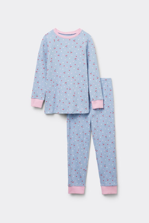 Tezenis Pijama Largo Canalé Algodón Estampado Niña