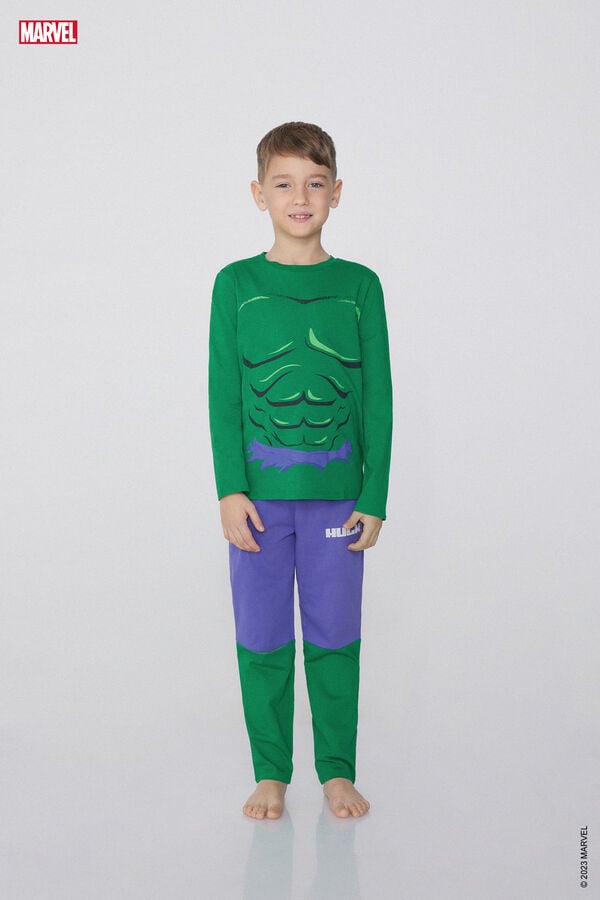 Tezenis Pijama Largo de Algodón con Estampado Hulk