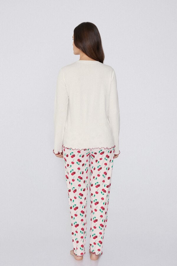 Tezenis Pijama Largo De Algodón Estampado Cerezas