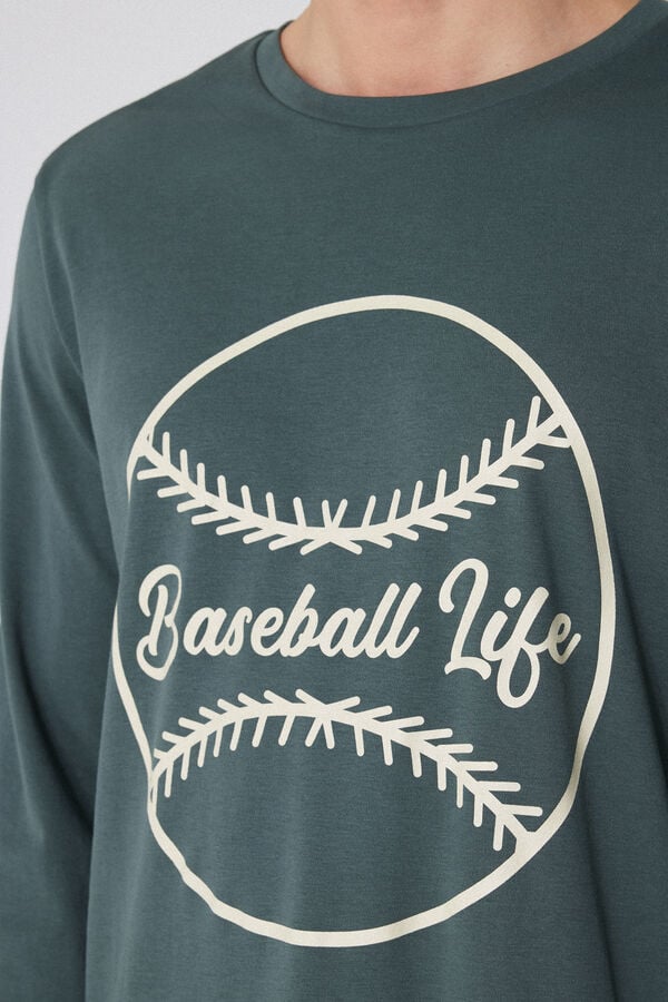 Tezenis Pijama Largo De Algodón Grueso Béisbol