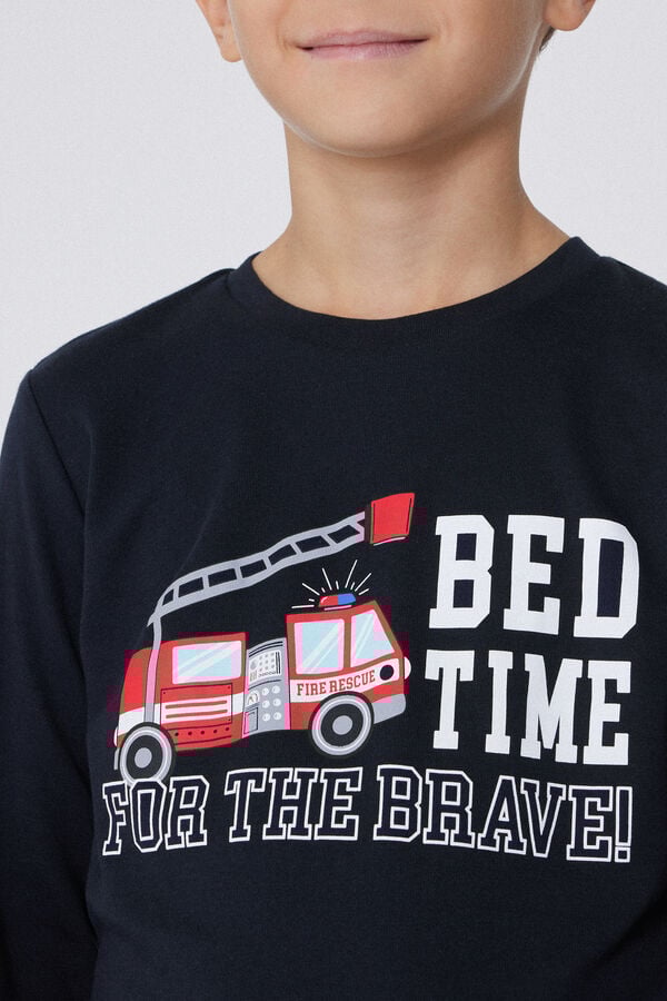 Tezenis Pijama Largo De Algodón Grueso Bomberos