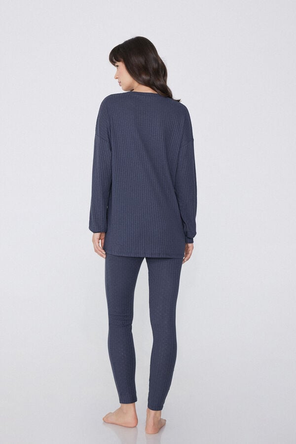 Tezenis Pijama Largo De Canalé Calado