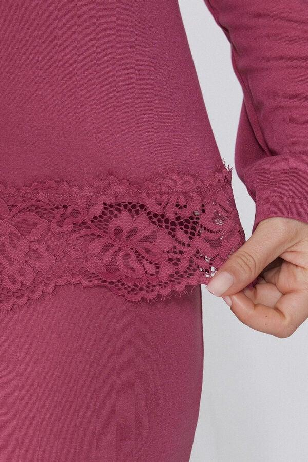 Tezenis Pijama Largo De Viscosa Con Encaje