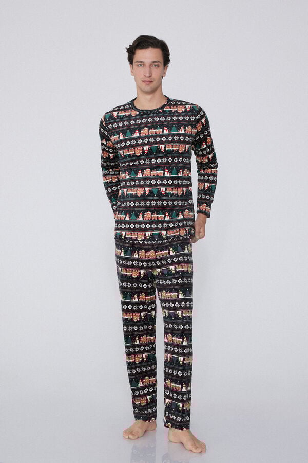 Tezenis Pijama Largo Micropolar Estampado Nórdico