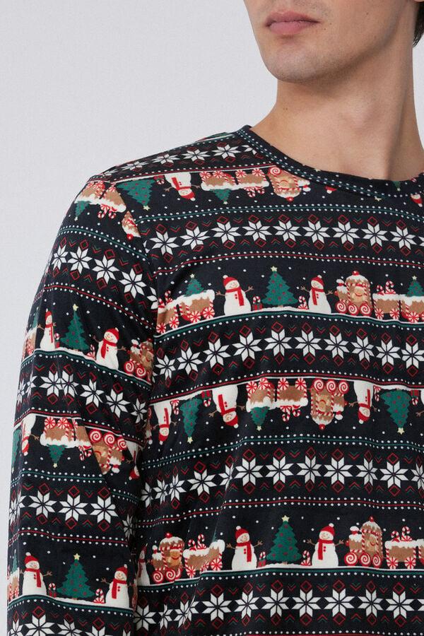 Tezenis Pijama Largo Micropolar Estampado Nórdico