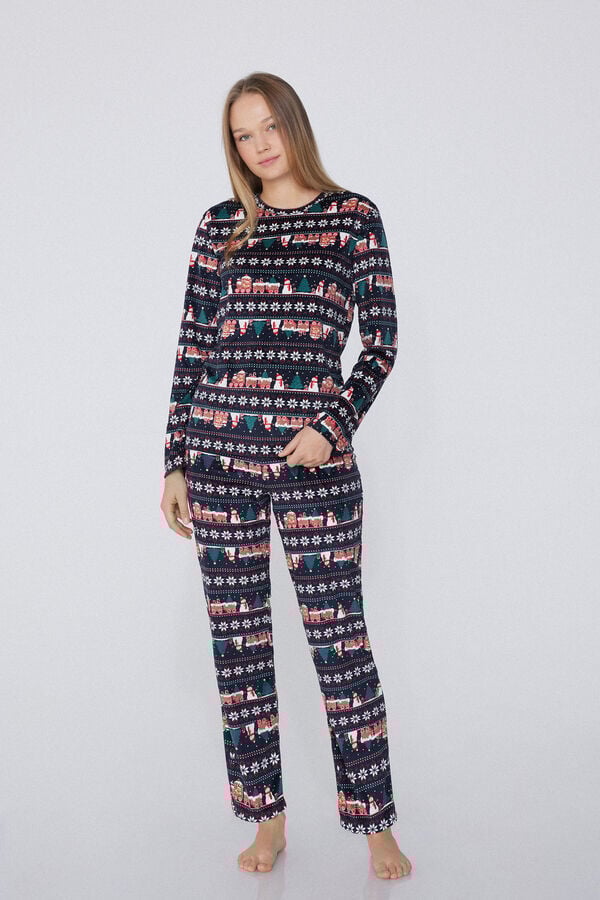 Tezenis Pijama Largo Micropolar Estampado Nórdico