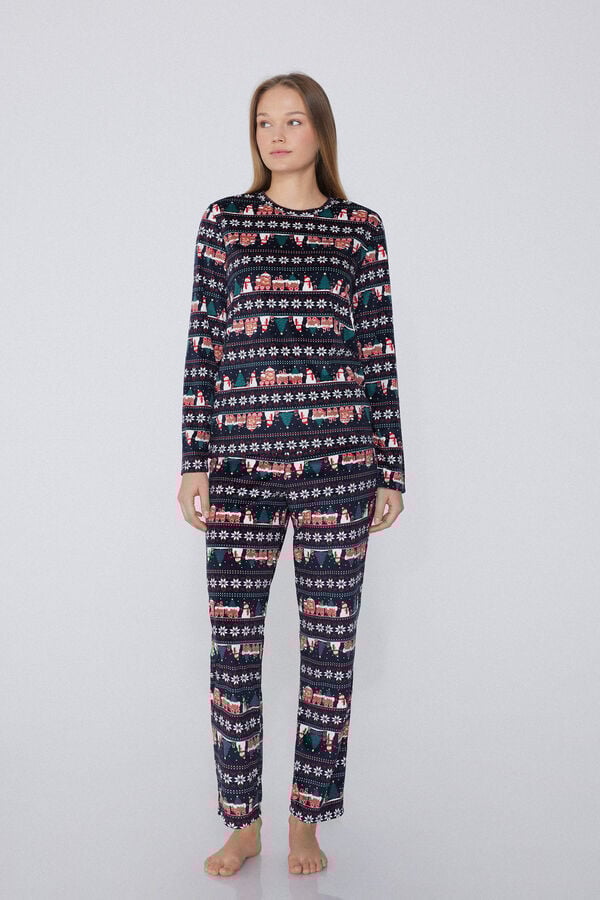 Tezenis Pijama Largo Micropolar Estampado Nórdico