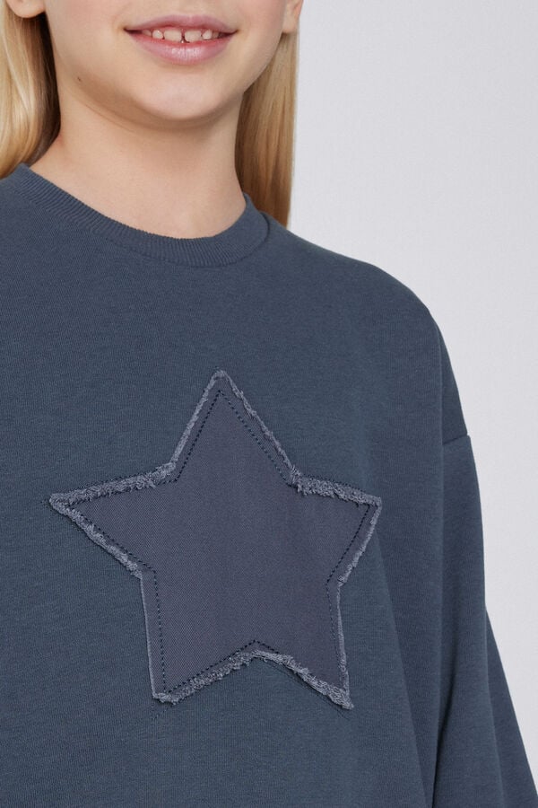 Tezenis Sudadera Con Cuello Redondo Y Parche Niña