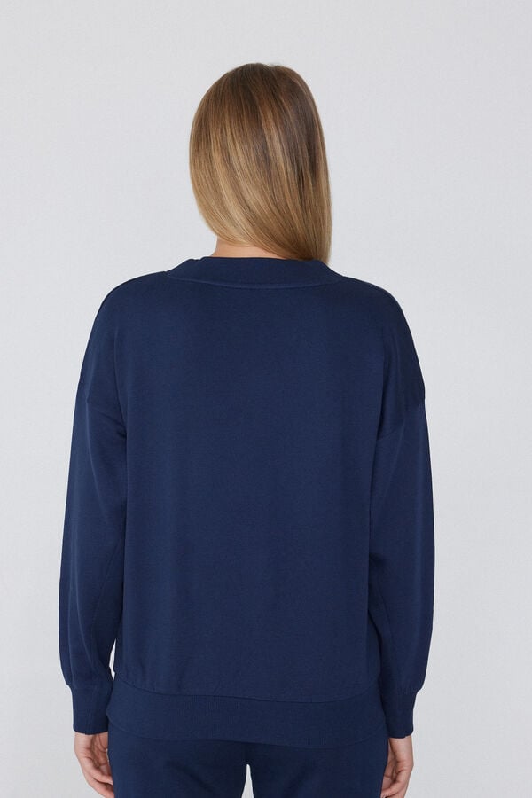 Tezenis Sudadera Gruesa Manga Larga Escote Pico