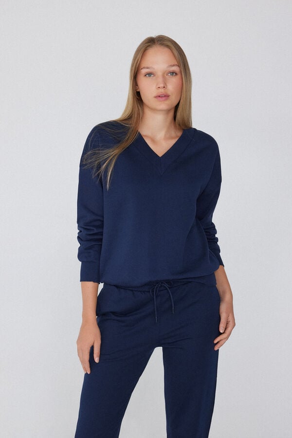 Tezenis Sudadera Gruesa Manga Larga Escote Pico