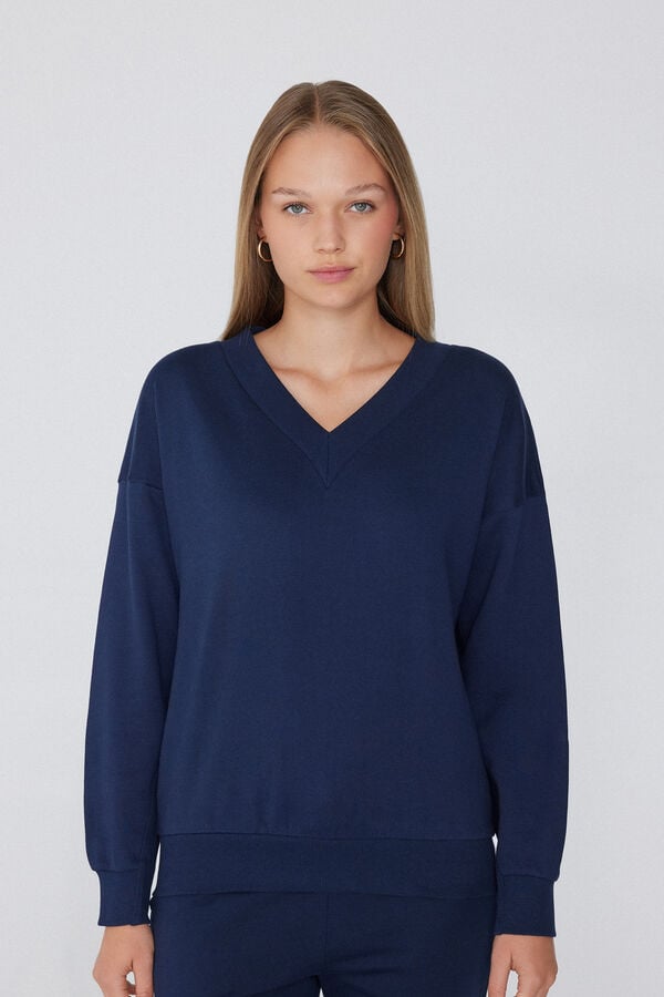 Tezenis Sudadera Gruesa Manga Larga Escote Pico