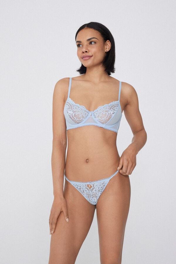 Tezenis Tanga Con Tira Lateral Fina Lace Bliss