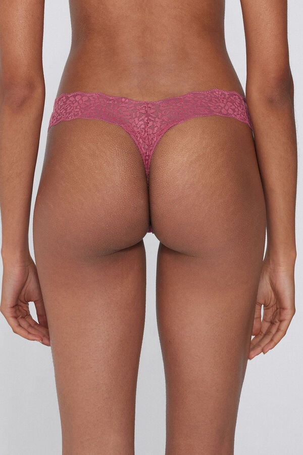 Tezenis Tanga De Cintura Alta Con Encaje Reciclado