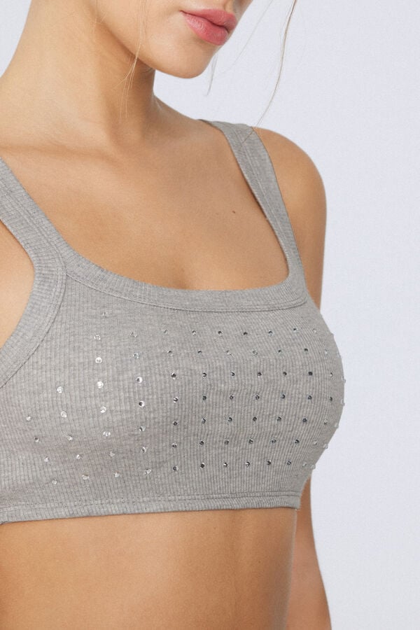 Tezenis Top Corto Brasier De Canalé Con Strass