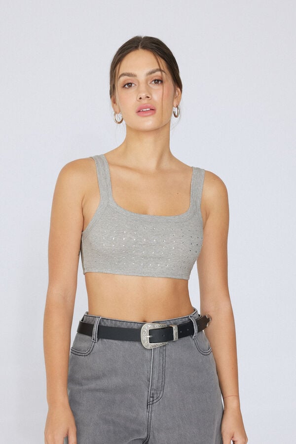Tezenis Top Corto Brasier De Canalé Con Strass