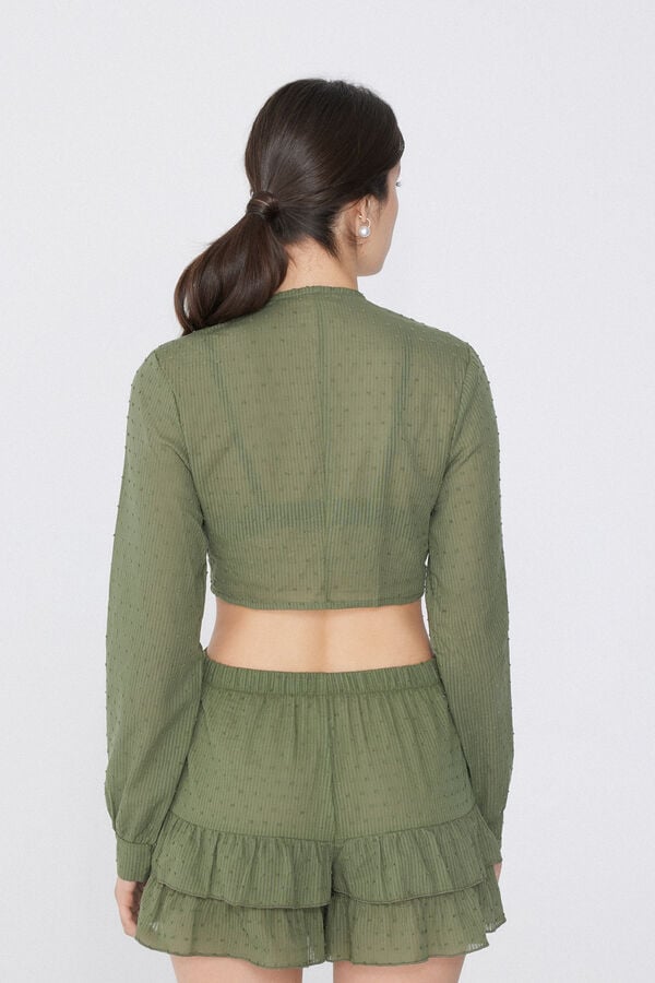 Tezenis Top Corto Cruzado De Manga Larga De Tela