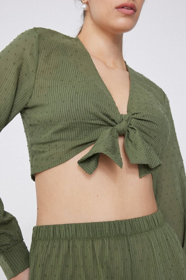 Tezenis Top Corto Cruzado De Manga Larga De Tela