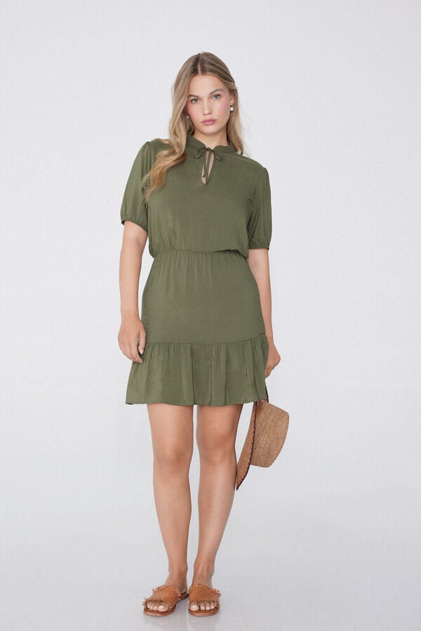Tezenis Vestido Corto De Manga Corta Con Volante