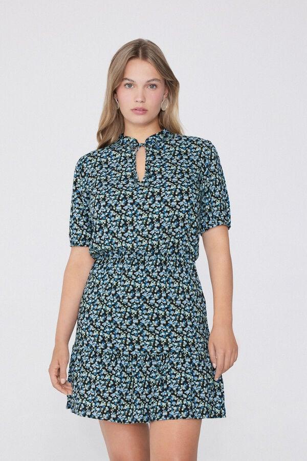 Tezenis Vestido Corto de Manga Corta con Volante