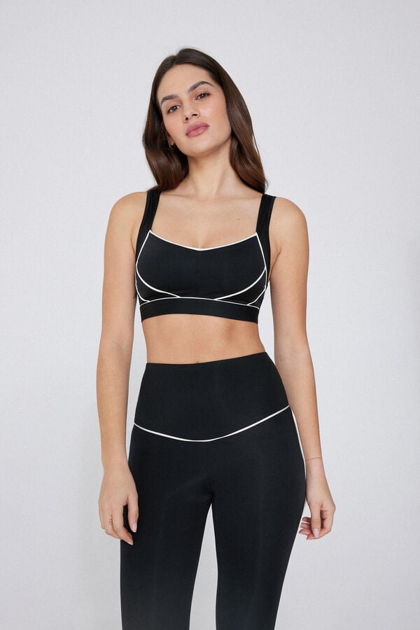 Tezenis Top Corto Deportivo De Microfibra Con Ribetes