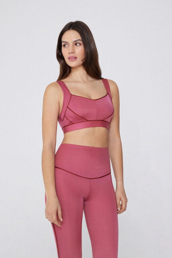 Tezenis Top Corto Deportivo De Microfibra Con Ribetes