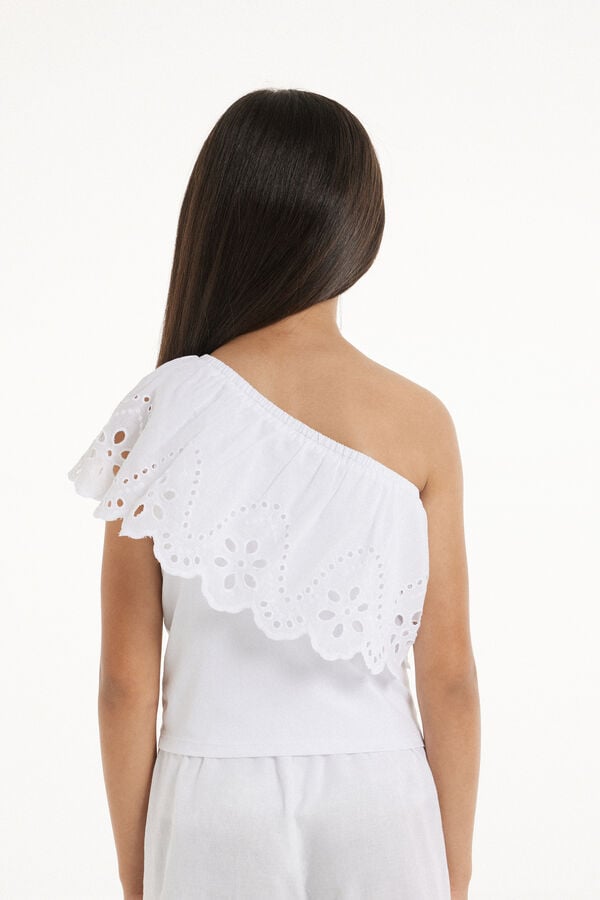 Tezenis Top De Hombro Descubierto De Algodón Con Volante Sangallo