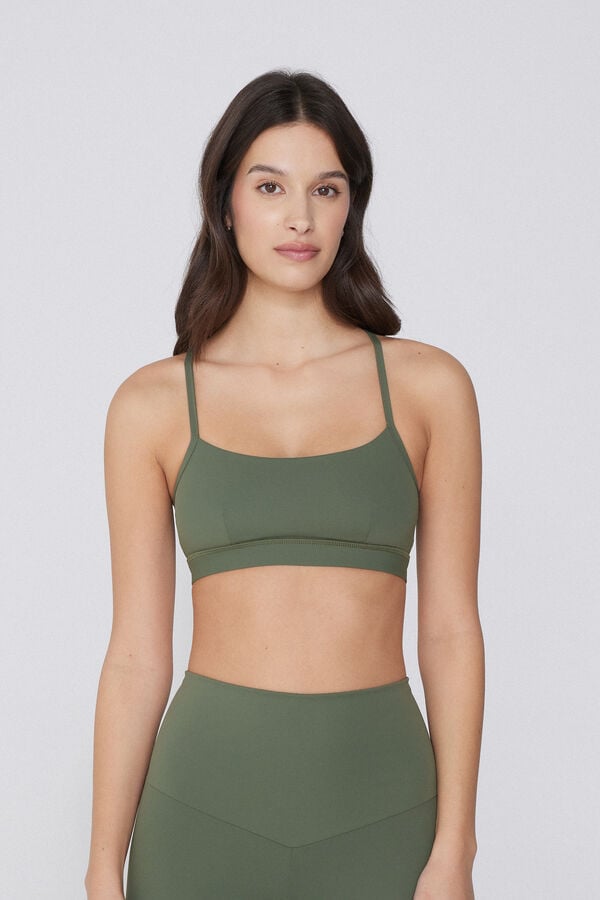 Tezenis Top Deportivo Corto con Relleno y Tirantes Finos
