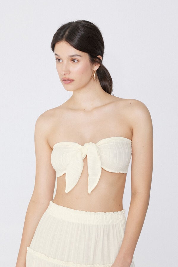 Tezenis Top Muy Corto con Nudo de Tela con Efecto 3D