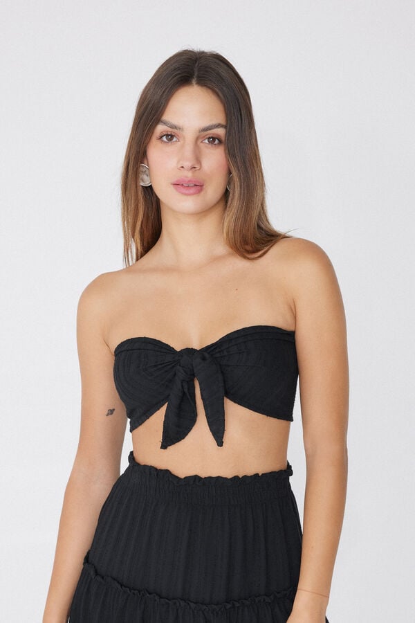 Tezenis Top Muy Corto con Nudo de Tela con Efecto 3D