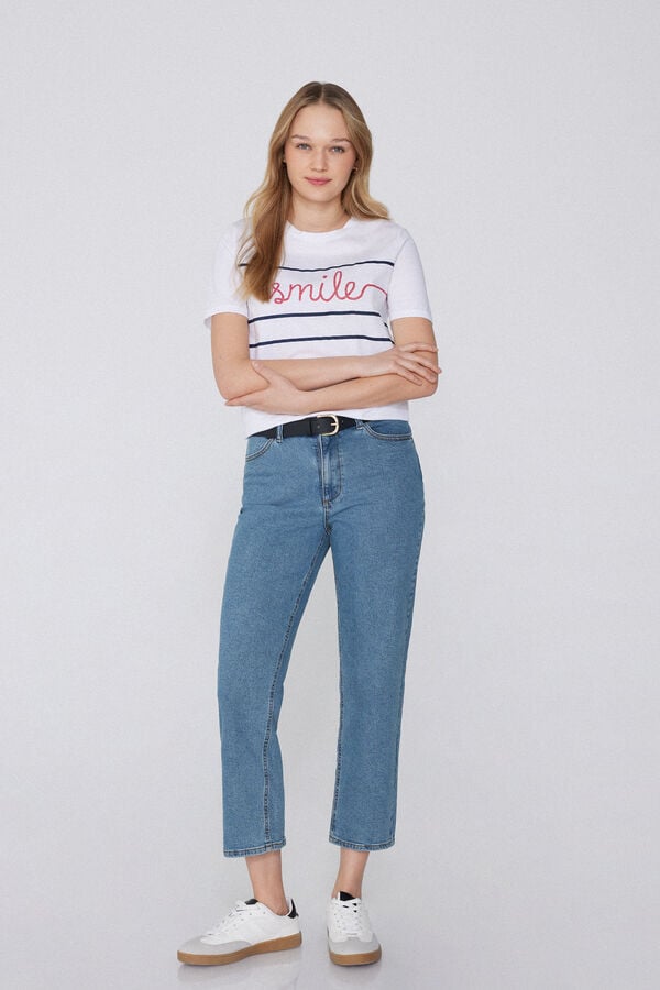 Tezenis Vaqueros De Talle Alto Denim Rectos Con Bolsillos