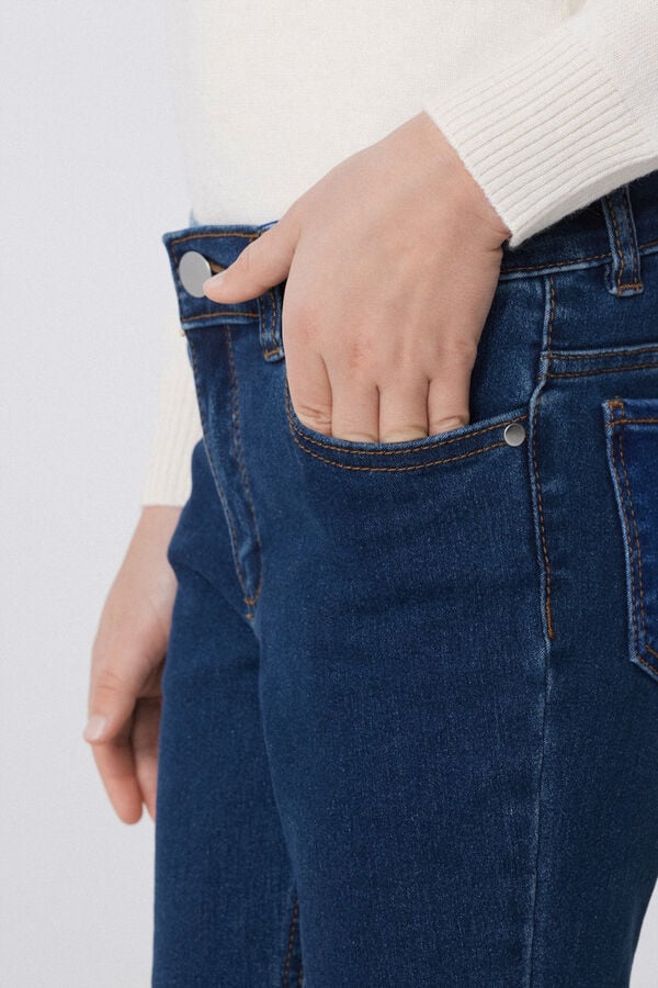 Tezenis Vaqueros Largos Flare Con Cremallera Y Botón