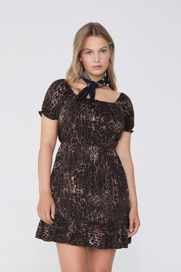 Tezenis Vestido Corto De Manga Corta De Tela De Viscosa