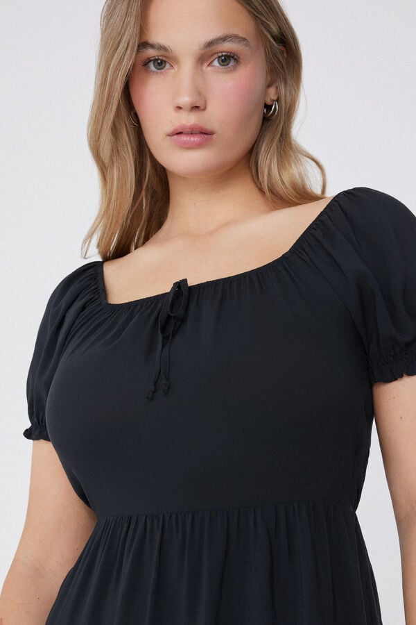 Tezenis Vestido Corto De Manga Corta De Tela De Viscosa