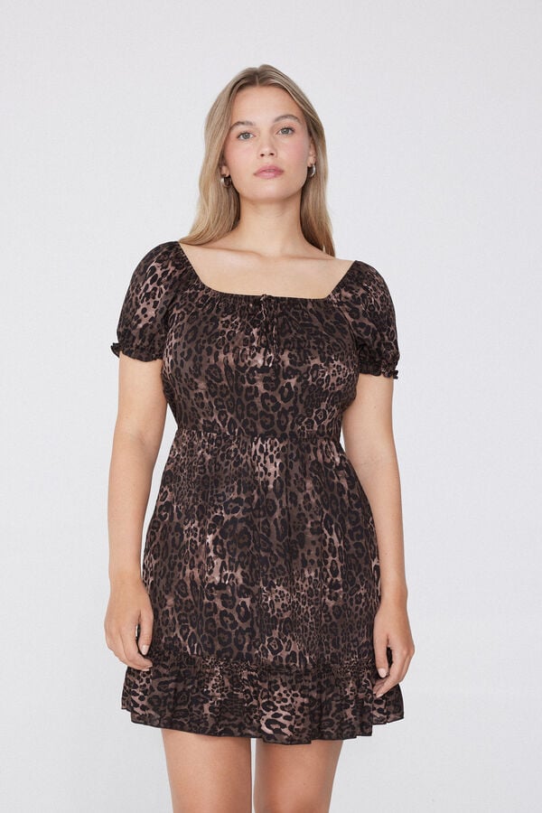 Tezenis Vestido Corto De Manga Corta De Tela De Viscosa