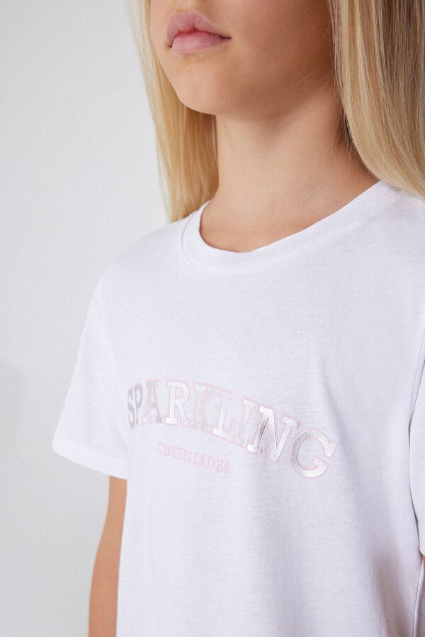 Tezenis Vestido De Manga Corta De Algodón Con Volante