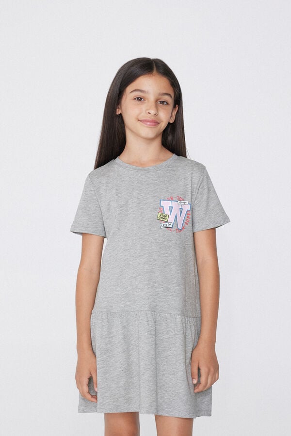 Tezenis Vestido De Manga Corta De Algodón Con Volante