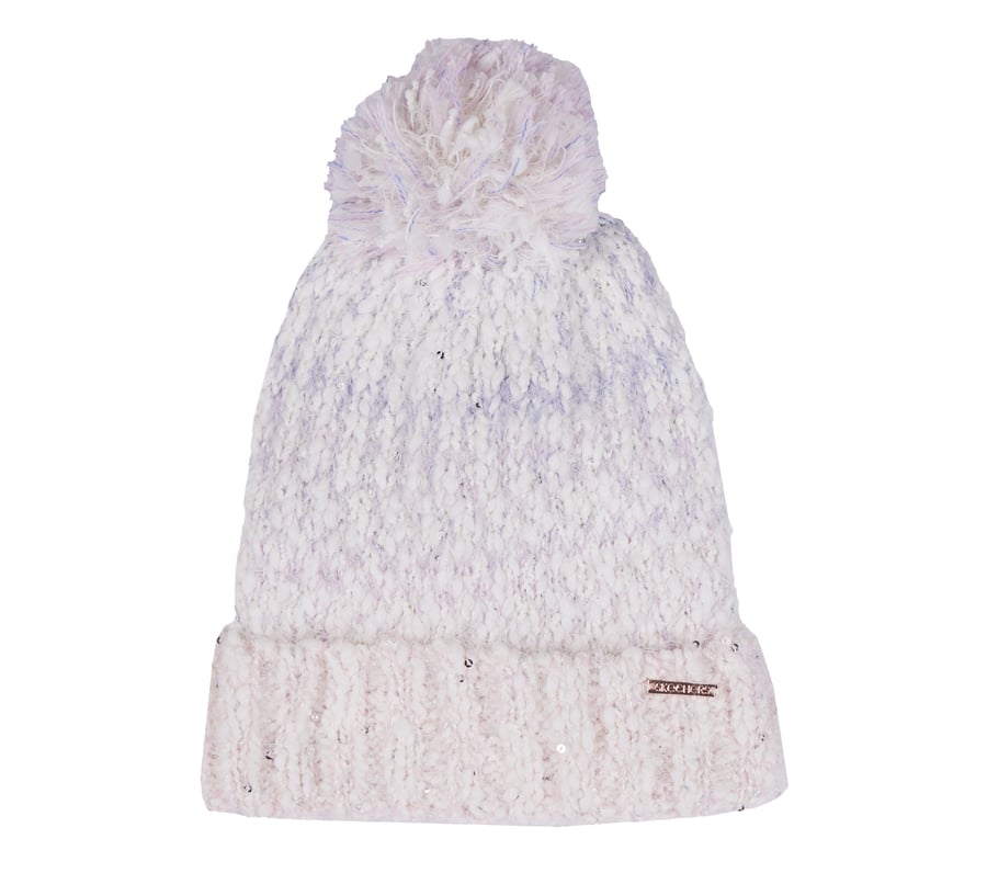 Skechers Slub Knit Ivory Pom-Pom Beanie