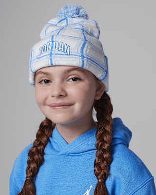 Nike JordanGorro con pompón y estampado a cuadros para invierno - Niño/a