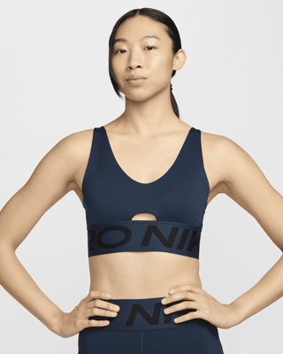 Nike Nike Pro Indy PlungeSujetador deportivo de sujeción media con almohadilla - Mujer