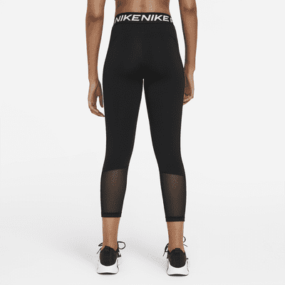 Nike Nike ProLeggings Cortos De Talle Medio Con Panel De Malla - Mujer
