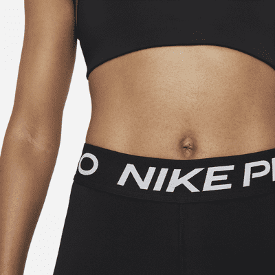Nike Nike ProLeggings Cortos De Talle Medio Con Panel De Malla - Mujer