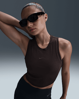 Nike Nike Sportswear Chill KnitCamiseta de tirantes corta y ceñida con canalé mini - Mujer