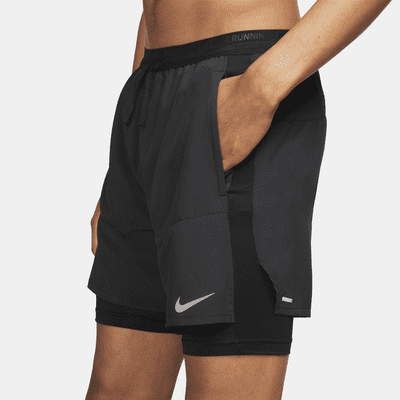 Nike Nike StridePantalón Corto De Running Híbrido Dri-FIT De 13 cm - Hombre