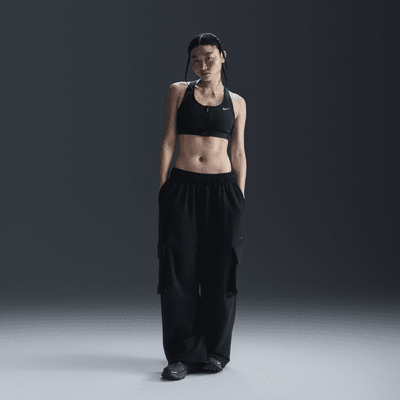 Nike Nike Swoosh Front ZipSujetador Deportivo De Sujeción Media Con Almohadilla - Mujer